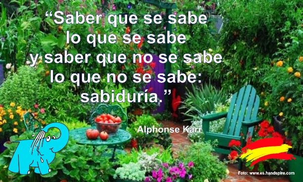 Saber que se sabe lo que se sabe y saber que no se sabe lo que no se sabe: sabiduría.